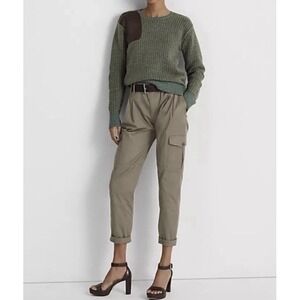 Lauren Ralph Lauren Pants 6 Petite Grayish Olive Cargo Pleated Straight Leg Crop